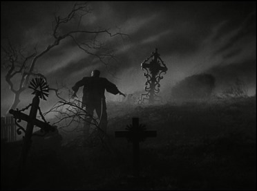 El monstruo de Frankenstein en su lugar natural, el cementerio