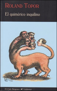Ilustración del mismo Topor para la portada de la edicion Valdemar de El quimerico inquilino